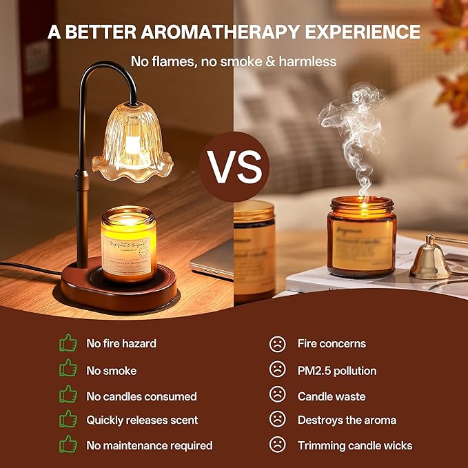 Homelist Dimmable Candle Wax Warmer, Candle Warmer Lamp with Timer for New Home, Mondern Warmers Flower Lamp, House Warming Gifts for Sister, Women, Mom, Girlfriend, Couple
