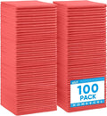 HOMEXCEL Red Microfiber Cleaning Cloth 100 Pack, Microfiber Towel for Cars, Lint Free, Scratch-Free, Highly Absorbent, and Cleaning Rags for House, Window and Glass, Cars, TV Screen 11.5 X11.5 inch
