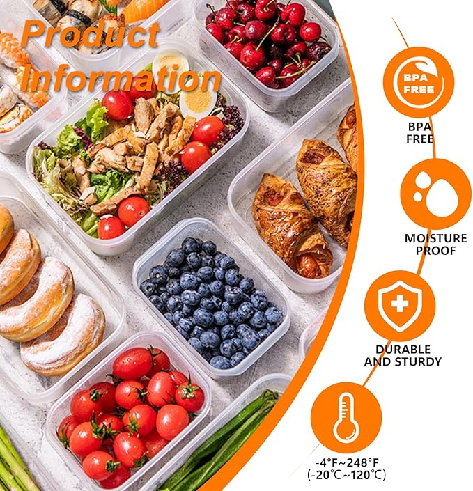 48 PCS Airtight Food Storage Containers with Locks (4 Sizes) - BPA-Free Plastic Kitchen & Pantry Organizers, Stackable Leakproof Containers for Flour, Sugar, Cereal,Snack,Pet,Meal Prep
