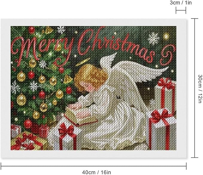 AIVKIEJK Diamond Painting Kits for Adults - Merry Christmas Angel Welcome Painting DIY 5D Full Drill Diamond Dots Paintings with Diamonds Gem Art and Crafts Home Decor 12"x16"