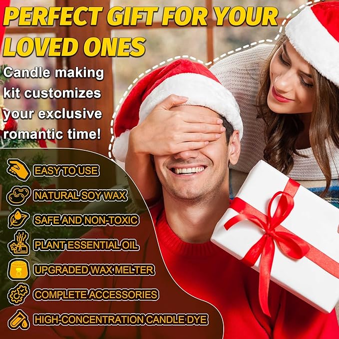 Candle Making Kit for Adults - 43 PCS Complete DIY Candle Making Supplies, Include Wax Melter, 1500G Soy Wax Beeswax, 8 Scents, 10 Dyes, 10 Jars, 20 Wicks & More - Great for Beginner, Home Decoration