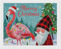 AIVKIEJK Diamond Painting Kits for Adults - Festive Flamingo Christmas Santa Hat Painting DIY 5D Full Drill Diamond Dots Paintings with Diamonds Gem Art and Crafts Home Decor 16"x20"