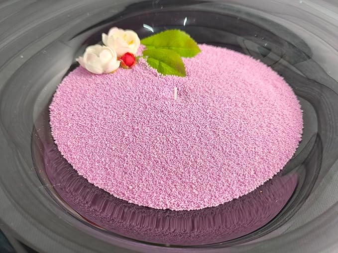 DRMAISON Pearled Candle Wax Sand DIY Kit - 17.6 oz, Light Purple, Non-Toxic&Smoke-Free, Refillable with 30 Wicks, Long-Lasting Flame, Highly Customizable for Wedding, Party&Holiday Decor