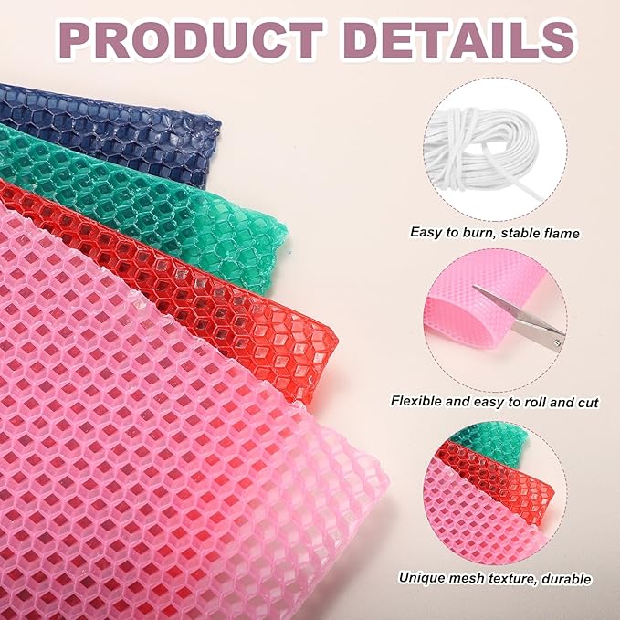MECCANIXITY Beeswax Candle Making Kit,8x8 Inch 10pcs Dark Purple Beeswax Candle Sheets with 1pcs Cotton Wick for DIY Craft Gift Making