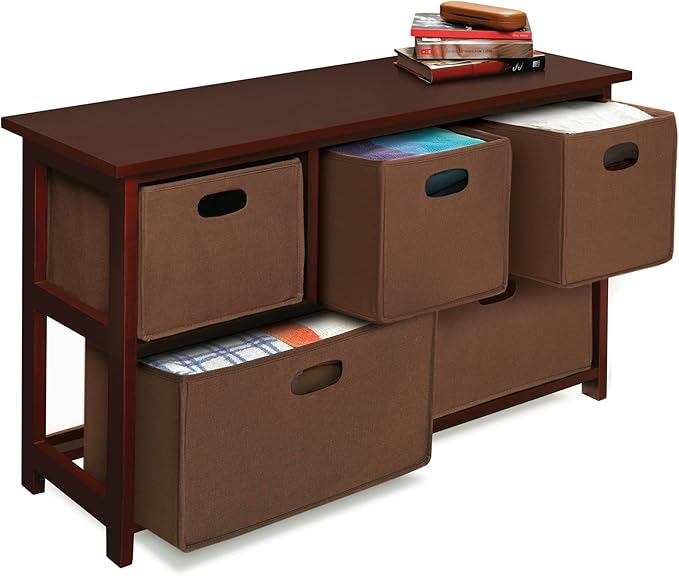 Badger Basket Five Drawer Nursery Storage Organizer with Fabric Baskets - Fabric/Cherry