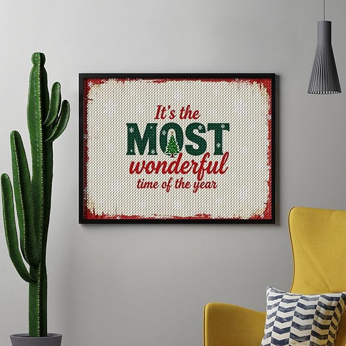 Diamond Painting Kits for Adults - Quote & Christmas Tree Humorous Most Wonderful Time of The Year Painting DIY 5D Full Drill Diamond Dots Paintings with Diamonds Gem Art And Crafts Home Decor 12"x16"