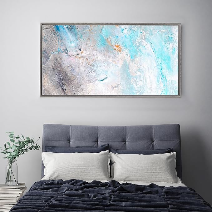 PIXY CANVAS Floater Frame 24x48 for 3/4 (0.75) inch Deep Canvas Paintings/Canvas Prints/Wood Canvas Panels/Wall Art/Wall Decor/Home Decor/Artwork (Antique Silver, 24 x 48 inch, Landscape)