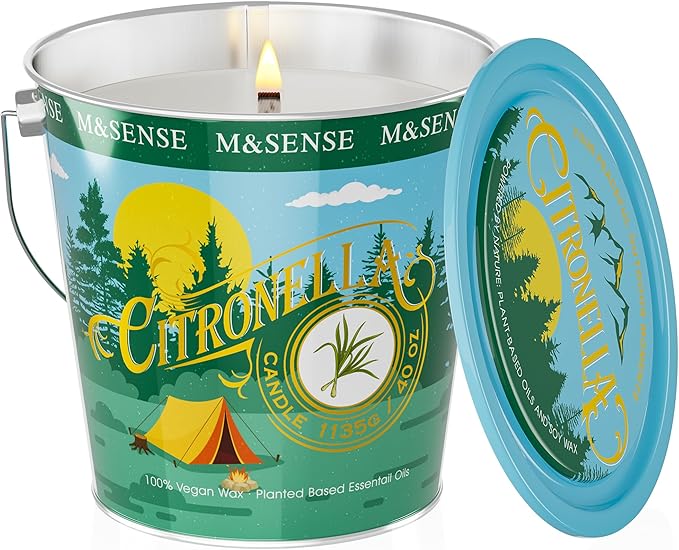 Citronella Peppermint Scented Candle 40 oz,Citronella Peppermint Candles Outdoor Indoor,Summer Candles for Outside,250 Hours Burn Time,Nature Soy Wax