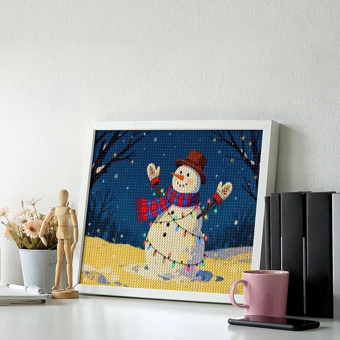 AIVKIEJK Diamond Painting Kits for Adults - Christmas Winter Snowman & Twinkling Painting DIY 5D Full Drill Diamond Dots Paintings with Diamonds Gem Art and Crafts Home Decor 16"x20"