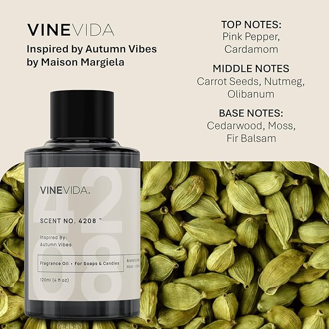 VINEVIDA [120 Ml] Scent NO. 4208 Inspired by Autumn Vibes | Premium Fragrance Oil for Candle Making & Soap Making | Candle Scents for Soy Wax | Scented Oils for Car Freshies & Bath Products