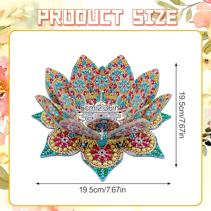 5D DIY Diamond Art Painting PVC Flower Candle Holders Tealight/Tea Light/Votive Candle Holder, for Table Centerpiece Home Décor Party Wedding Dinning-Flower03
