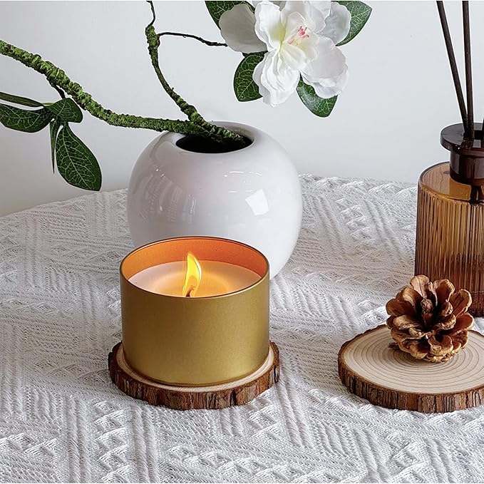 Candle Tins 24 Pcs 8 oz Premium Golden Candle Jars