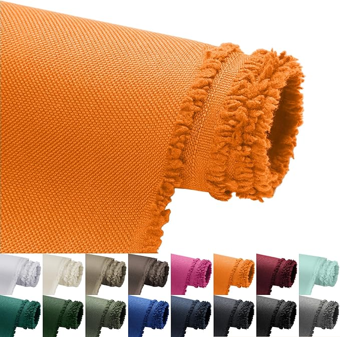 Waterproof Marine Canvas Fabric by The Yard 58" W 600D PVC Backing Water-Resistant Polyester Fabric Upholstery Material for Outdoor Indoor Marine Awning Tent Boat Furniture Cover DIY, 8 Yards Orange