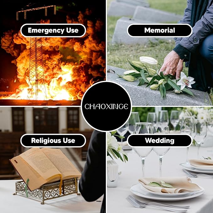 2.24x7 inch 7 Day White Pillar Candles in Glass Set of 4 Up to 120Hour Burn time, Unscented Prayer, Religious Candles for Memorials, Vigil, and Emergency