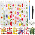 MTLEE 30 Pack Pressed Flower Candles Making Kit 6 Set Dried Pressed Flowers 12 White Taper 10 White Tealight Candles with Tweezers Brush for DIY Crafts Birthday Wedding Party Favors