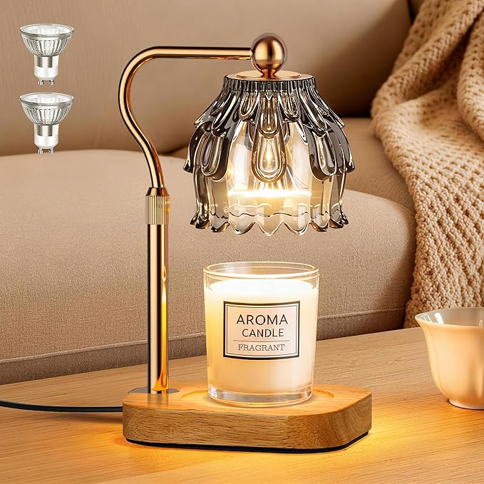 Candle Warmer Lamp with Timer - Flower Design Electric Wax Melting Wax Lamp for Jar Candles, Gift for Women, Mom, Christmas, Birthday,Home Decor