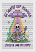 KIVJMSIDJA Skull Skeleton “At Least My Trauma Made Me Funny” Diamond Art Kits for Adults for Beginners, 5D Full Diamond Art Paint 8"x12"