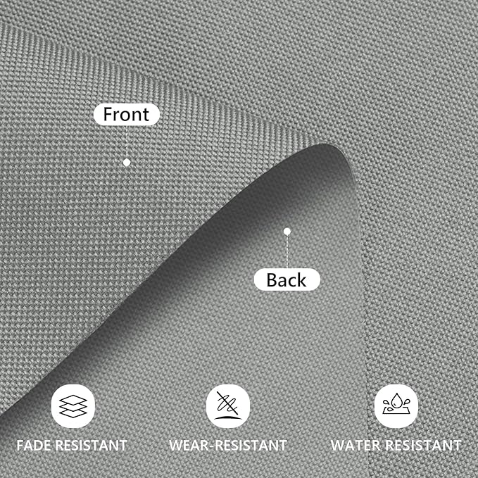 Waterproof Canvas Fabric by The Yard 58inch 600D Upholstery Material Polyester Fabric Outdoor Water Resistant Fabric for Sewing Chair Patio Cushion Purse Bag Interior, Pre Cut 5 Yard Silver Grey