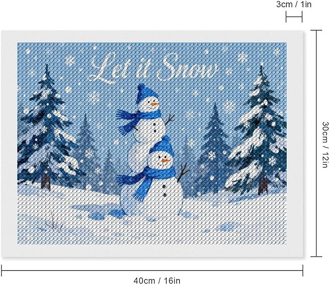 AIVKIEJK Diamond Painting Kits for Adults - Merry Christmas Snowman Winter Painting DIY 5D Full Drill Diamond Dots Paintings with Diamonds Gem Art and Crafts Home Decor 12"x16"