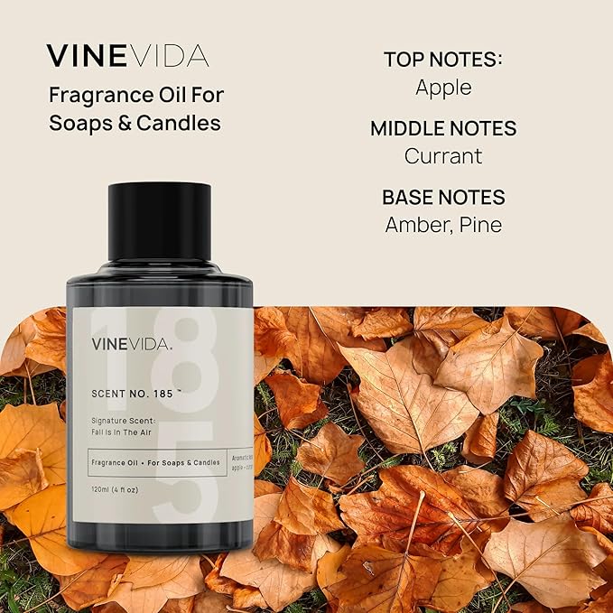 VINEVIDA [4oz] Fall is in The Air; Fragrance Oil for Candle Making and Soap Making - Premium Candle Scents for Soy Candles