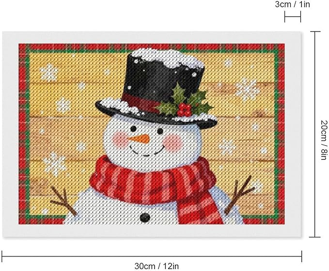 AIVKIEJK Diamond Painting Kits for Adults - Festive Snowman Red Scarf Painting DIY 5D Full Drill Diamond Dots Paintings with Diamonds Gem Art and Crafts Home Decor 8"x12"