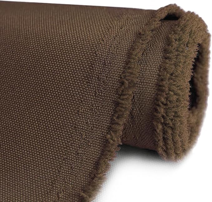 OTOEZ 600D Waterproof Canvas Fabric by The Yard, Fade & UV Resistant Outdoor Upholstery Material 58" W Water Resistant Cordura Polyester Fabric for Marine Boat Awning Tent Chairs DIY, 1 Yard Brown
