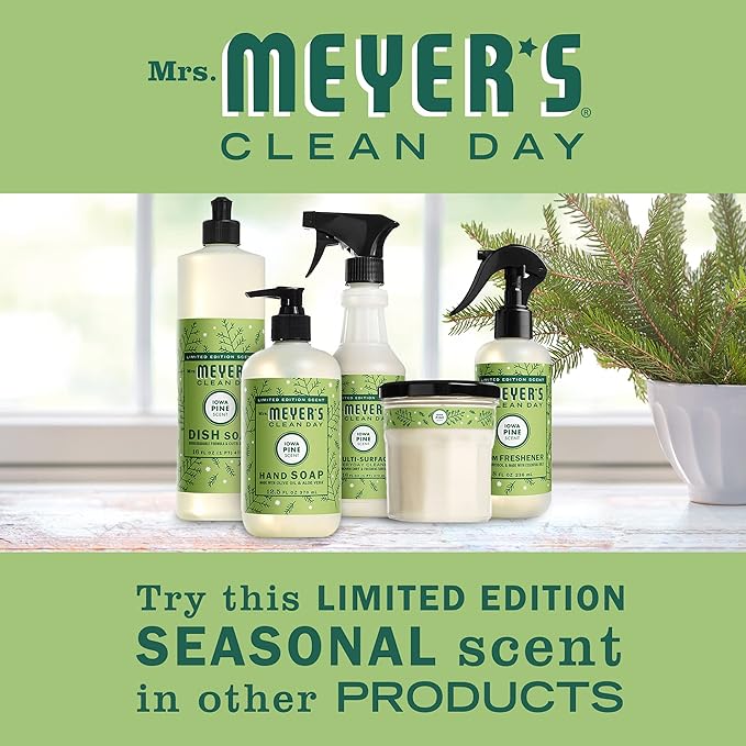 MRS. MEYER'S Clean Day Soy Aromatherapy Candle, 35 Hour Burn Time, Made with Soy Wax and Essential Oils, Limited Edition Iowa Pine, 7.2 oz - Pack of 2
