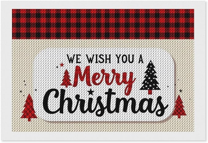 AIVKIEJK Diamond Painting Kits for Adults - Merry Christmas Welcome Painting DIY 5D Full Drill Diamond Dots Paintings with Diamonds Gem Art and Crafts Home Decor 8"x12"