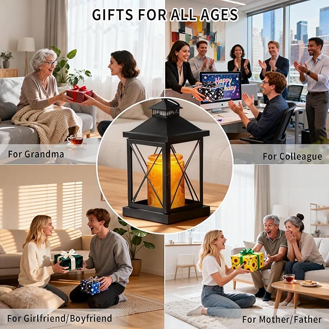 Candle Warmer Lamp with Timer, Dimmable Candle Lamp, Compatible with 3 Wick Candles, Vintage Lamp Candle Warmer for Bedroom Home Living Room Decor, Wax Melt Warmer with 2 Bulbs (Black)