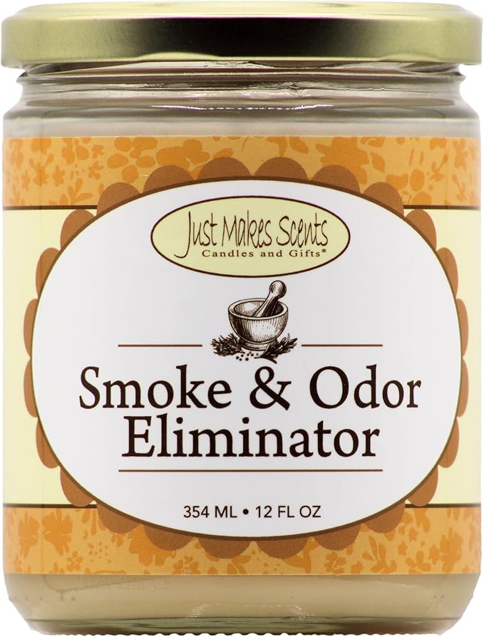 Smoke and Odor Eliminator Candle - Original Scent - Blended Soy Wax by Just Makes Scents (12 oz)