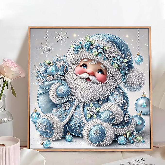 antor Christmas Diamond Painting Kit, 5D Special Shape Diamond Art for Adults, Cute Santa Claus Holiday Scene Crystal Rhinestones Diamond Painting Canvas, Christmas Home Wall Decor Crafts Gift