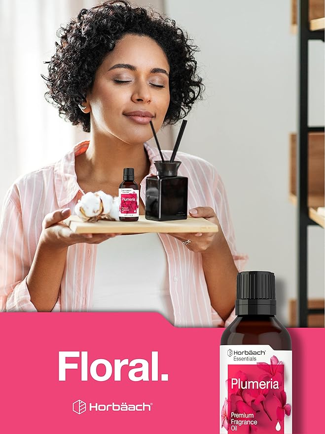 Horbäach Plumeria Fragrance Oil | 1 fl oz (30ml) | Premium Grade | for Diffusers, Candle and Soap Making, DIY Projects & More