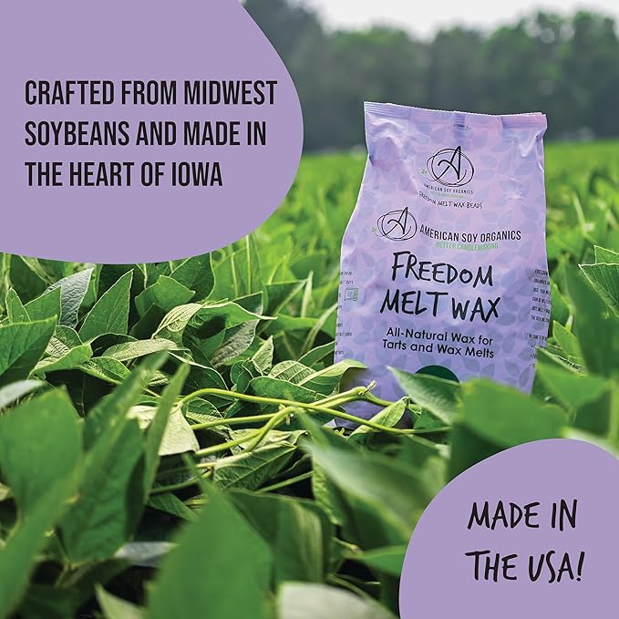 American Soy Organics Freedom Soy Beads for Melt Making - Natural Candle Making Supplies - Paraffin-Free, Beeswax-Free Candle Wax for Tarts, Tealights, Wax Melts and Cubes, 5 lbs