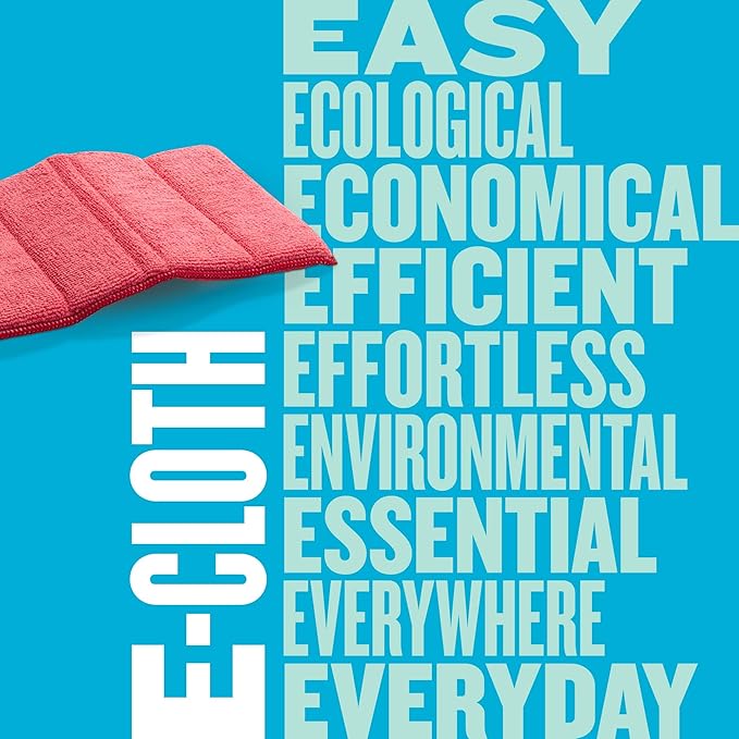 E-Cloth Cleaning Pad, Premium Microfiber Cleaning Cloth, Perfect Dish, Bathtub, Shower, and Barthroom Scrubber, Washable and Reusable, 100 Wash Guarantee, 2 Pack