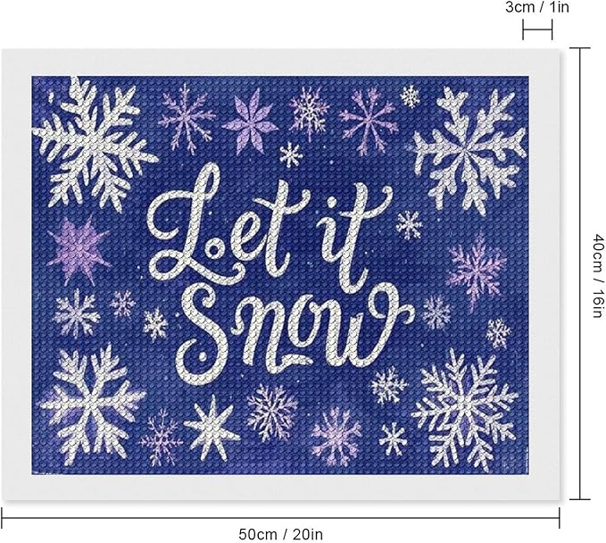 AIVKIEJK Diamond Painting Kits for Adults - Festive Snowflake Christmas Let It Snow Painting DIY 5D Full Drill Diamond Dots Paintings with Diamonds Gem Art and Crafts Home Decor 16"x20"