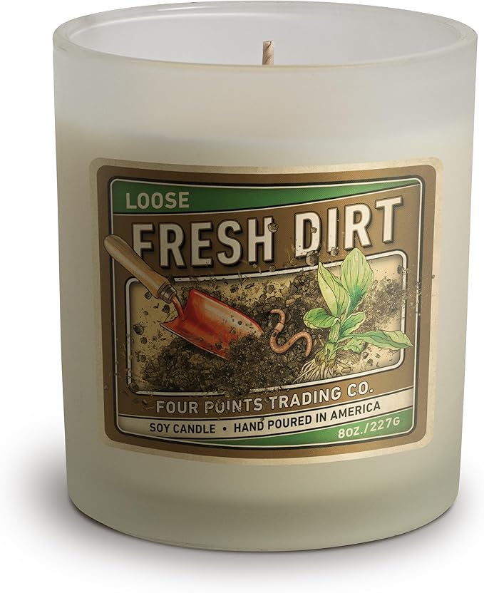 Dirt Scented Candle, 8 Oz. Handcrafted Soy Wax Candles for Men & Women, Fragrant Aromatherapy Candle with Jar, Unique Room Scents, Relaxing Home Essentials for Mom, Daughter or Friend