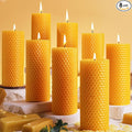 8 Pack Beeswax Pillar Candles,Pure Natural Beeswax Candles-160 Hours Long Burning for Emergency,Unscented Bees Wax Candle for Home,Prayer,Dripless Smokeless Organic Bees Wax Candle Bulk 2x5in