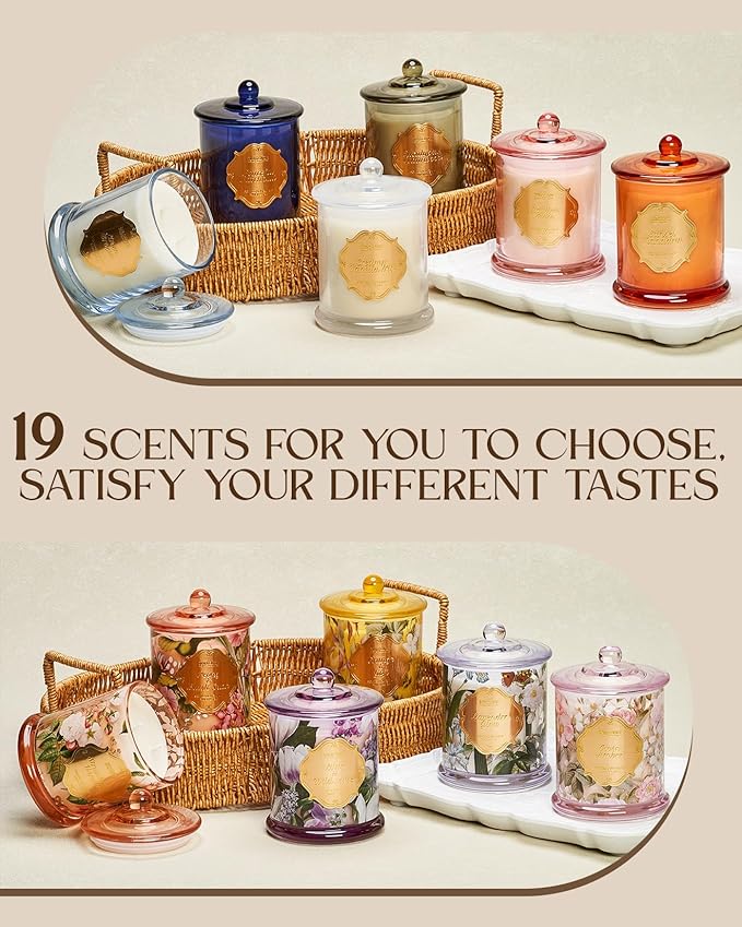 M&SENSE Strawberry Vanilla Soy Candle, Natural 12.7oz 75 Hour Long Lasting Slow Burning, Winter Aromatherapy Candle for Home Relaxation, Housewarming New Year Gifts for Women