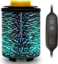 Electric Wax Melt Warmer with Timer (2/4/8H), 7-Color Changing LED Night Light, Removable Silicone Dish, PTC Safe Heating - 3D Glass Design for Home, Office Décor, Gifts for Mom