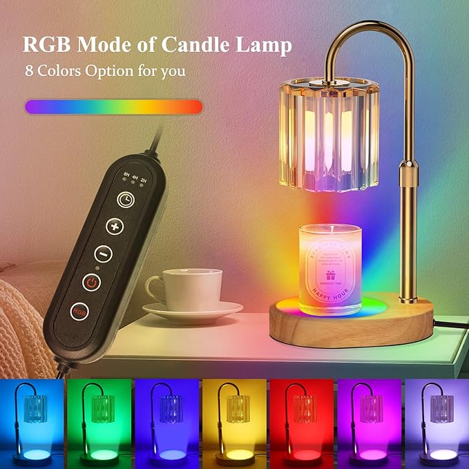 Lukasa Candle Warmer Lamp with Timer, with LED Color Lights, Dimmable, Adjustable Height, House Warming Gifts New Home Decor, Gifts for Women Mom for Birthday Mothers Day Thanksgiving Day Christmas