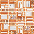 A-LUGEI【𝟰𝟲𝗣𝗖𝗦】【5 Size】Tool Box Organizer Tray Divider Set, 【Orange】 Desk Drawer Organizer,Garage Organization and Storage Toolbox Accessories Rolling Tool Chest Cart Cabinet WorkBench Part