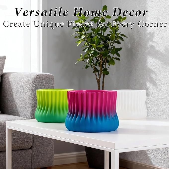 1Pc Wavy Ruffles Concrete Candle Jar Mold Cylinder Organizer Epoxy Resin Storage Silicone Mold for Trinket Box Jewelry Candle Holder Succulent Plant Pot DIY Art Craft Home Decor Supplies
