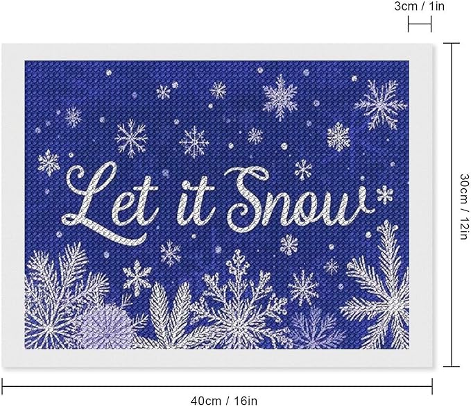 AIVKIEJK Diamond Painting Kits for Adults - Festive Snowflake Christmas Let It Snow Painting DIY 5D Full Drill Diamond Dots Paintings with Diamonds Gem Art and Crafts Home Decor 12"x16"
