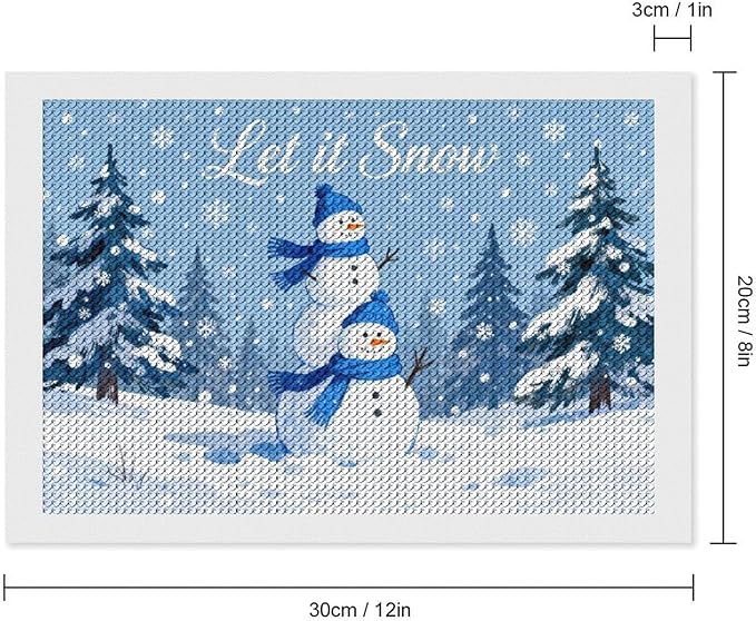 AIVKIEJK Diamond Painting Kits for Adults - Merry Christmas Snowman Winter Painting DIY 5D Full Drill Diamond Dots Paintings with Diamonds Gem Art and Crafts Home Decor 8"x12"