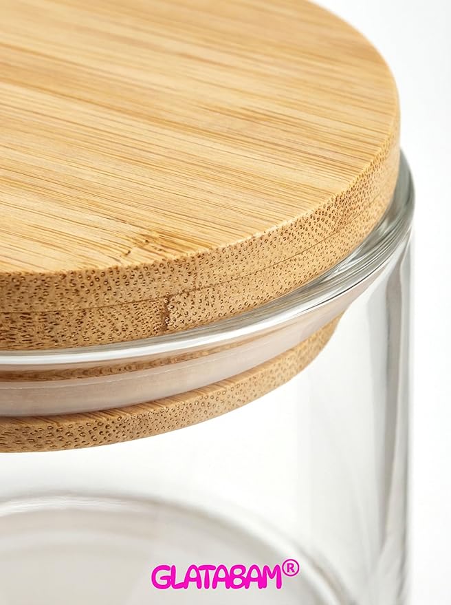 GLATABAM 4 OZ Candle Jars 12 Pack - Bulk Glass Candle Making Jars with Bamboo Lids & Labels, Heat Resistant Empty Reusable Candle Vessel for Containers(Clear)