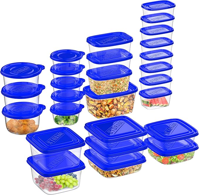 54-Piece Food Storage Containers with Lids - Fridge, Freezer, and Microwave Safe - BPA-Free Food Grade Stain-Resistant Containers by Chef Buddy