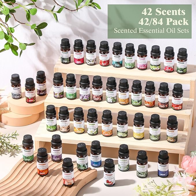 42 Pcs Essential Oil Set for Diffuser 10ml Each Fragrance Oil for Candle Making, Soap Making, Aromatherapy, Humidifiers (Classic)