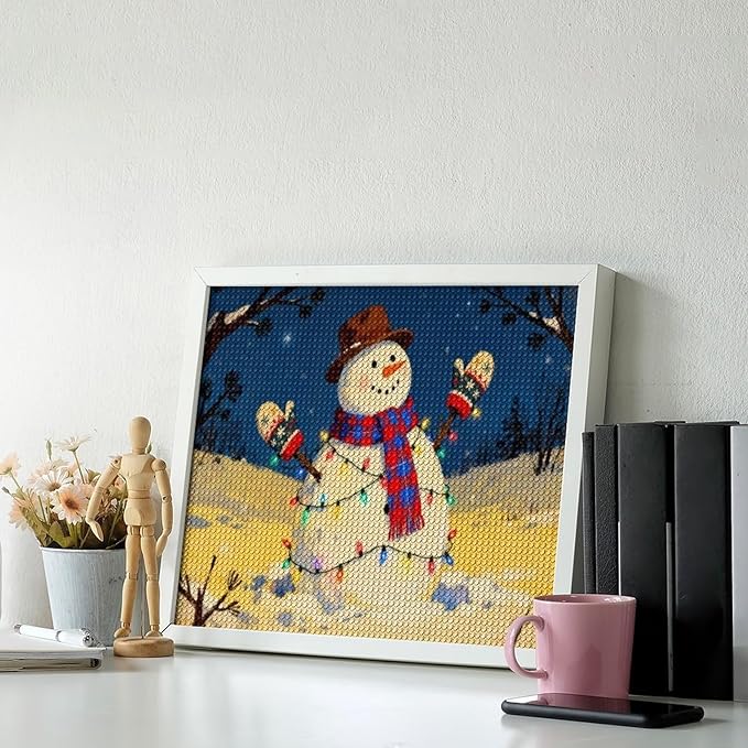 AIVKIEJK Diamond Painting Kits for Adults - Christmas Winter Snowman & Twinkling Painting DIY 5D Full Drill Diamond Dots Paintings with Diamonds Gem Art and Crafts Home Decor 16"x20"
