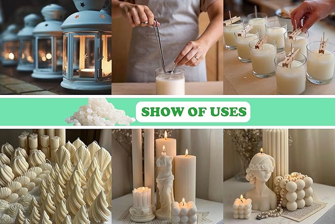 LumiSpace 100% Natural Soy Wax Pellets for Candle Making, Eco-Friendly, Clean Burning, DIY Candle Supplies, Safe and Pure, 2 LBS