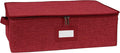 Covermates Keepsakes Zip-Top Storage Box Set, 3 Pack Heavy Duty Polyester Organizer Bins, Stackable Design, ID Window, Reinforced Handles, Closet Home Storage, Red Heather